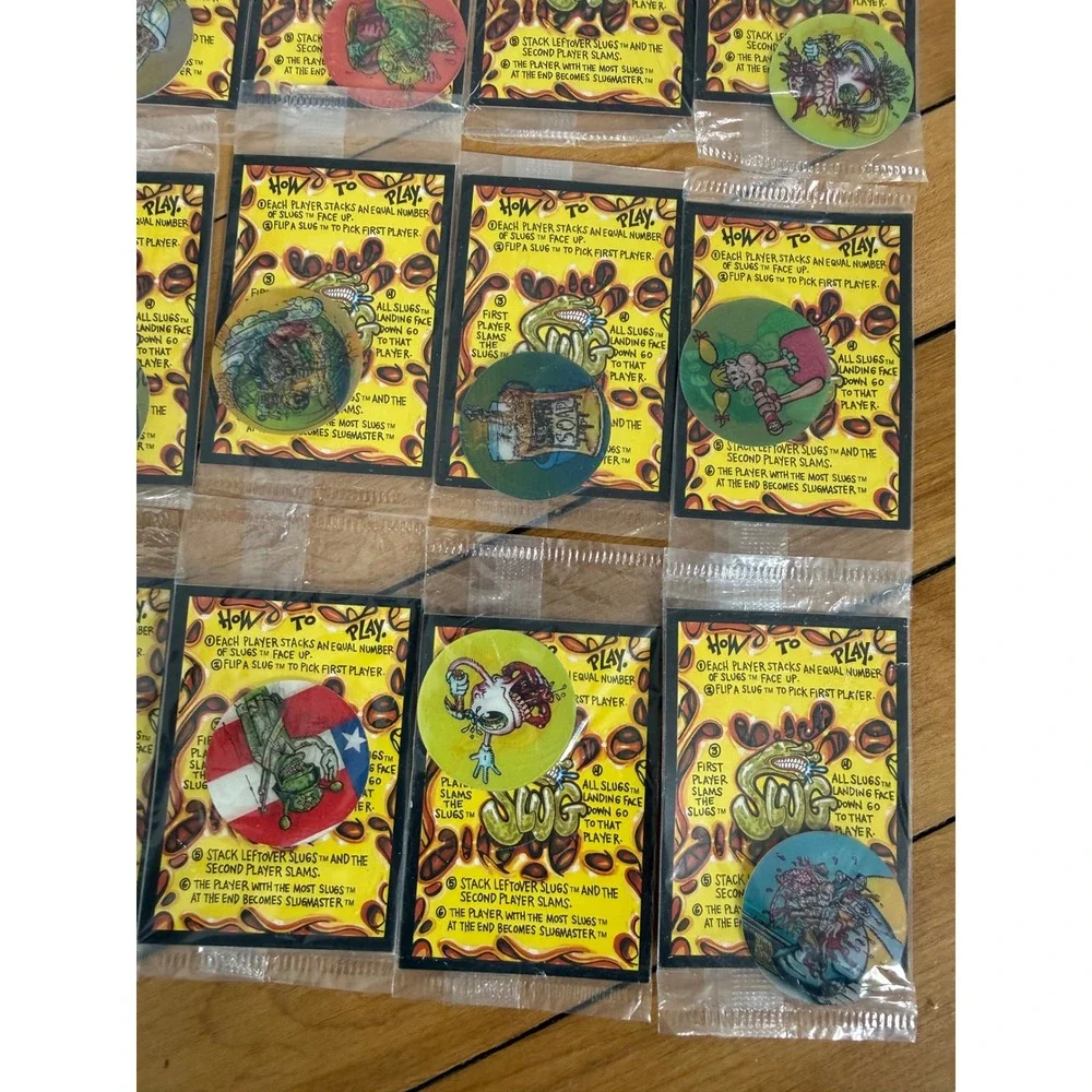 1995 bundle of sealed packs of Slug Pogs from‎ Pinnacle